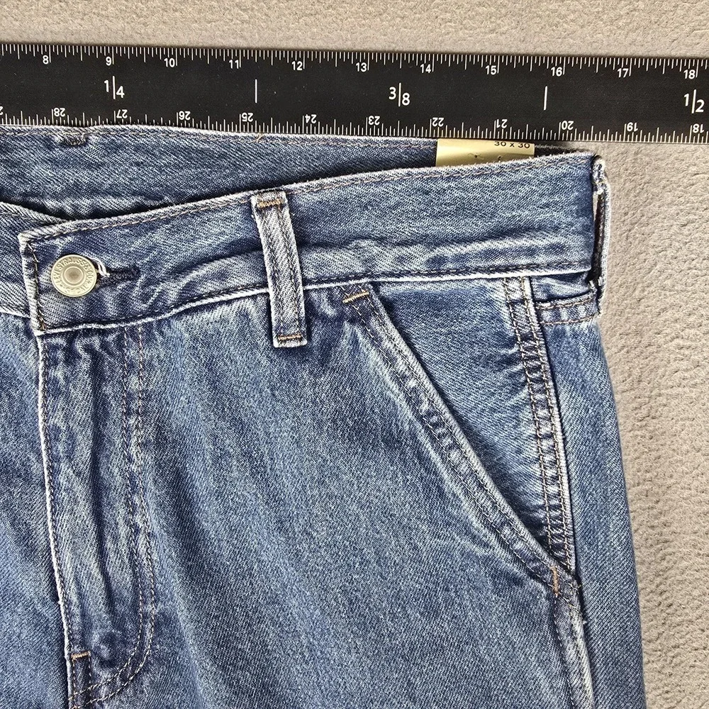 Levis Premium 568‎ Jeans Mens 30x30 Blue Loose Straight Cargo Denim Pants NWT